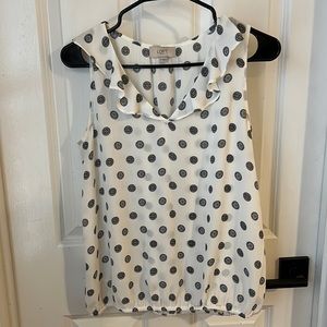 XS Loft blue and white blouse tank